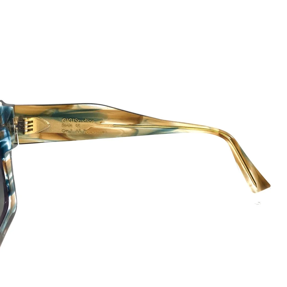 Gigi Studios Sunglasses KENDALL 6737G/0 Striped Brown Butterfly w/ Green Lenses